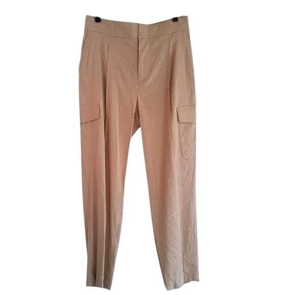 Vince Linen Blend Oat Beige Cargo Trouser Pants NWT Size 4 - Picture 10 of 12